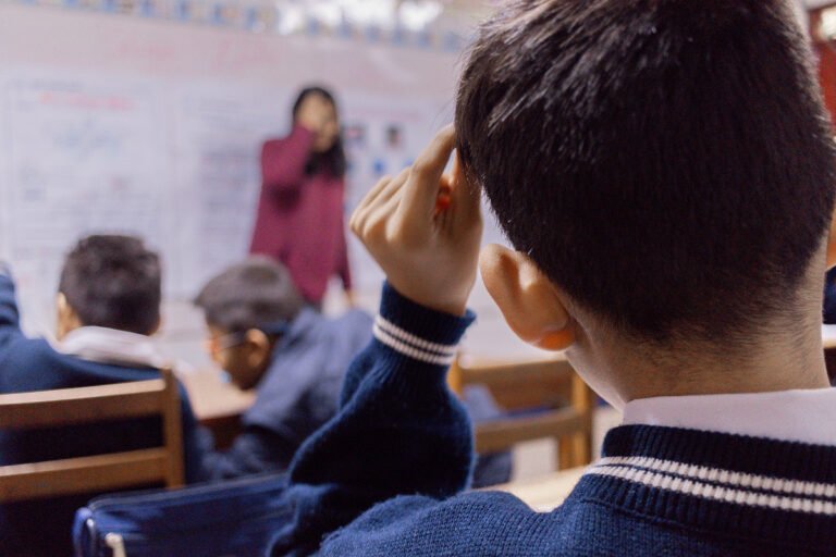 Student watching in class